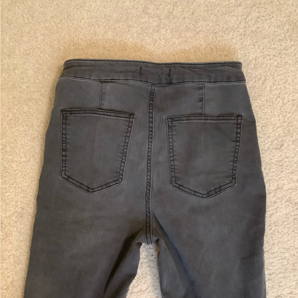 Free People Just Float Flare Bell Bottom Pant Jeans Black Grey size 27/4 Small. - Picture 13 of 16